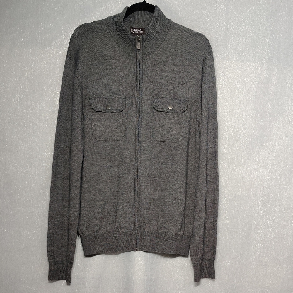 Michael Kors Gray Zip-Up Sweater